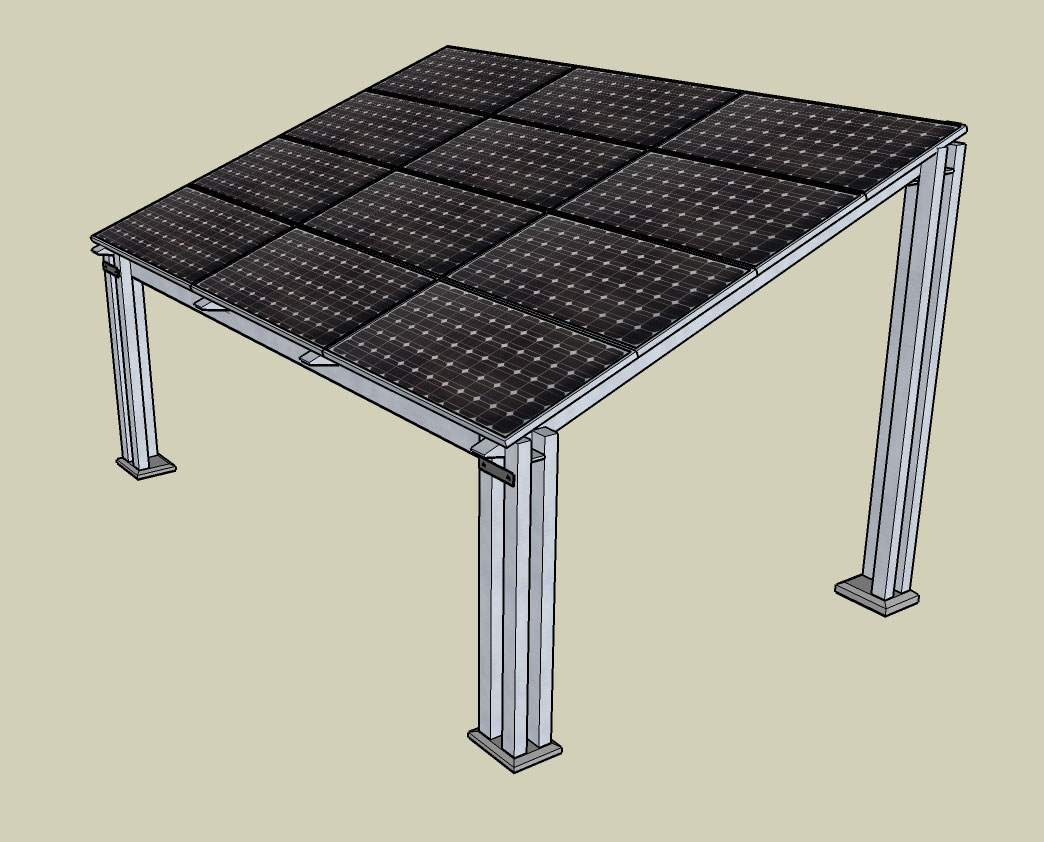 PENSILINA  FOTOVOLTAICA DA 2,52 KWp acciaio zincato